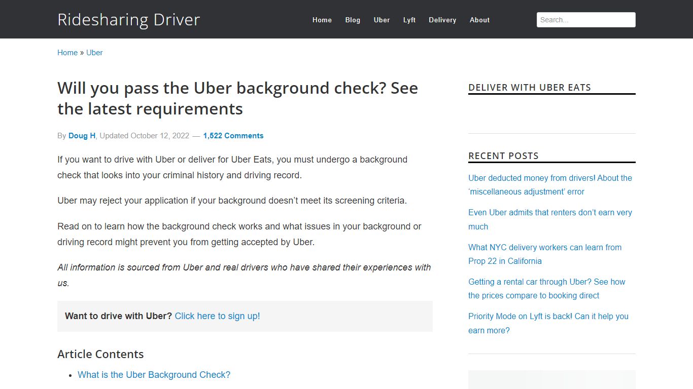 Will you pass the Uber background check? See the ... - Ridesharing Driver